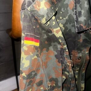 Vtg 90s German Army GE Feuchter Ringelai Military Camo Parka Jacket
